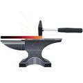 Smithy. Hammer and anvil. Vector illustration