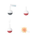 Chemical reaction. Experiments with reagents, vector illustration