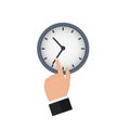 Point to the clock. Deadlines. Time management, vector illustration Royalty Free Stock Photo