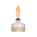 Spirit lamp. Flame in the burner, vector illustration