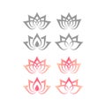 Lotus or water lily blossom floral design for logo Royalty Free Stock Photo