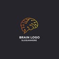 Brain logo vector.brain connection logo design. digital brain logo template