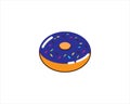 Illustration graphic of blueberry jam fravored donuts with attractive colors and sprinkles meses