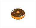 Illustration graphic of chocolate jam fravored donuts with attractive colors and sprinkles meses