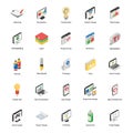 Digital Graphic Design Isometric Icons Pack Royalty Free Stock Photo