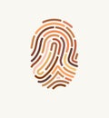 Fingerprint of many different skin tones. Poster design against racism.