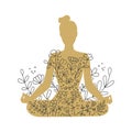 Woman meditating in the Lotus position. Royalty Free Stock Photo