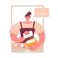 Online baking course. Cooking video tutorial on a phone. Royalty Free Stock Photo