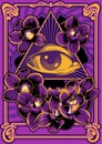Psychedelic Art Poster Orchids and Eye Triangle
