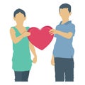 Couple with hearts  vector icon which can easily modify or edit Royalty Free Stock Photo