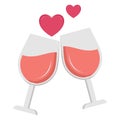 Toasting, wine vector icon which can easily modify or edit