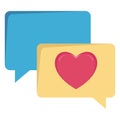 Romance online, online loving chat vector icon which can easily modify or edit