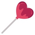 Heart candy, hear lollipop  vector icon which can easily modify or edit Royalty Free Stock Photo