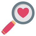 Search lover, magnifier  vector icon which can easily modify or edit Royalty Free Stock Photo
