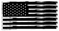 American flag, USA, black and white grunge background.