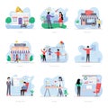 People Services Creative Illustration in Flat Design