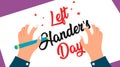 International left hander`s day illustration