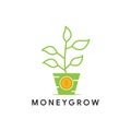 Money grow investment logo vector icon