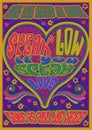 Speak low if You speak Love Hippie Style Poster Royalty Free Stock Photo