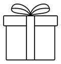 Gift Line Style vector icon which can easily modify or edit Royalty Free Stock Photo