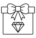 Gift Line Style vector icon which can easily modify or edit Royalty Free Stock Photo
