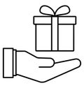 Gift Line Style vector icon which can easily modify or edit Royalty Free Stock Photo