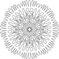 Mandala, star ice flake scribble drawing doodle, vector drawing of weird shapes for coloring book