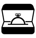 Diamond ring Glyph Style vector icon which can easily modify or edit