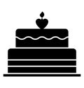 Birthday cake Glyph Style vector icon which can easily modify or edit