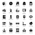 Technological Devices glyph Icons Royalty Free Stock Photo