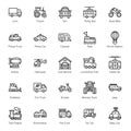 Pack Of Transport line Icons