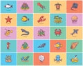 Pack Of Undersea Flat Icons