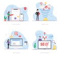 Trendy Set of People Creative Illustrations In Flat Design Royalty Free Stock Photo