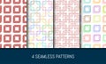 Seamless patterns set. Abstract backgrounds. Royalty Free Stock Photo