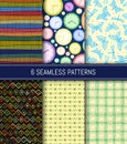 Seamless patterns set. Abstract backgrounds. Royalty Free Stock Photo