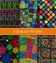 Seamless patterns set. Abstract backgrounds. Royalty Free Stock Photo