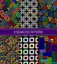 Seamless patterns set. Abstract backgrounds. Royalty Free Stock Photo