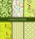 Seamless patterns set. Abstract backgrounds. Royalty Free Stock Photo