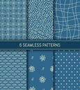 Seamless patterns set. Abstract backgrounds. Royalty Free Stock Photo