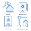 Real Estate Flat Icons Pack Royalty Free Stock Photo