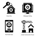 Real Estate glyph Icons Pack Royalty Free Stock Photo