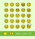 Emoji icons set. Emotions and characters. Elements for your design works.