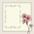 Abstract flowers and decorative framework. Royalty Free Stock Photo