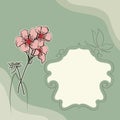 Abstract flowers and decorative framework. Royalty Free Stock Photo