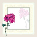 Abstract flowers and decorative framework. Royalty Free Stock Photo