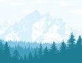 Abstract background. Mountains and forest wilderness landscape. Template for your design works.