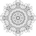 Mandala, flower star ice flake scribble drawing doodle, vector drawing of weird shapes for coloring book