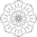 Mandala, flower star ice flake scribble drawing doodle, vector drawing of weird shapes for coloring book