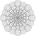 Mandala, flower star ice flake scribble drawing doodle, vector drawing of weird shapes for coloring book Royalty Free Stock Photo