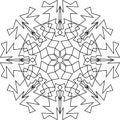 Mandala, flower star ice flake scribble drawing doodle, vector drawing of weird shapes for coloring book Royalty Free Stock Photo